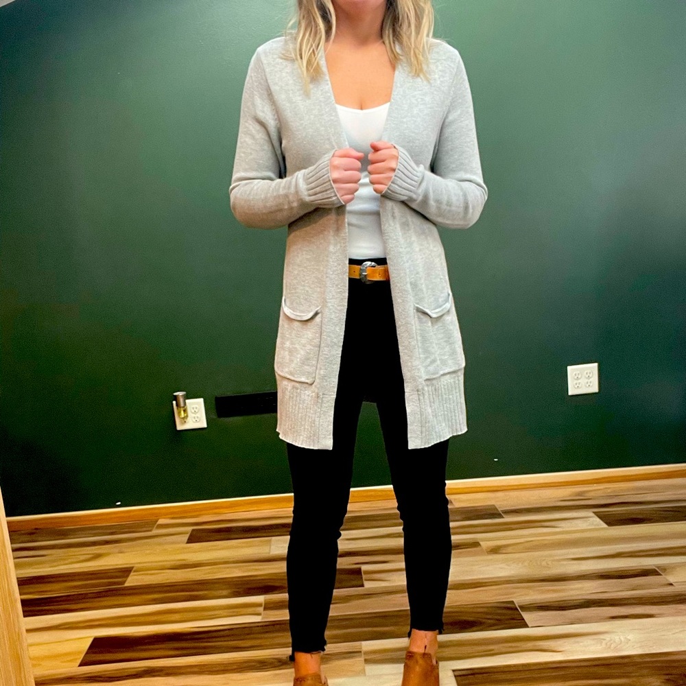 Gray cardigan